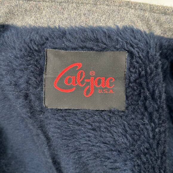 Vintage 80s 90s Cal-Jac wool tweed cafe racer lined‎ bomber jacket Men's L grey - Picture 7 of 10